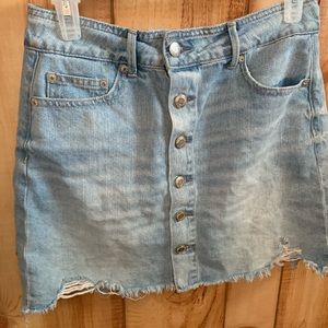 HIGH WAISTED BUTTON DOWN DENIM SKIRT